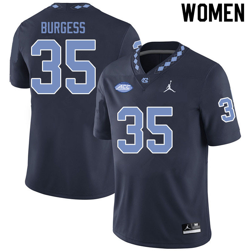 Jordan Brand Women #35 Carson Burgess North Carolina Tar Heels College Football Jerseys Sale-Black
